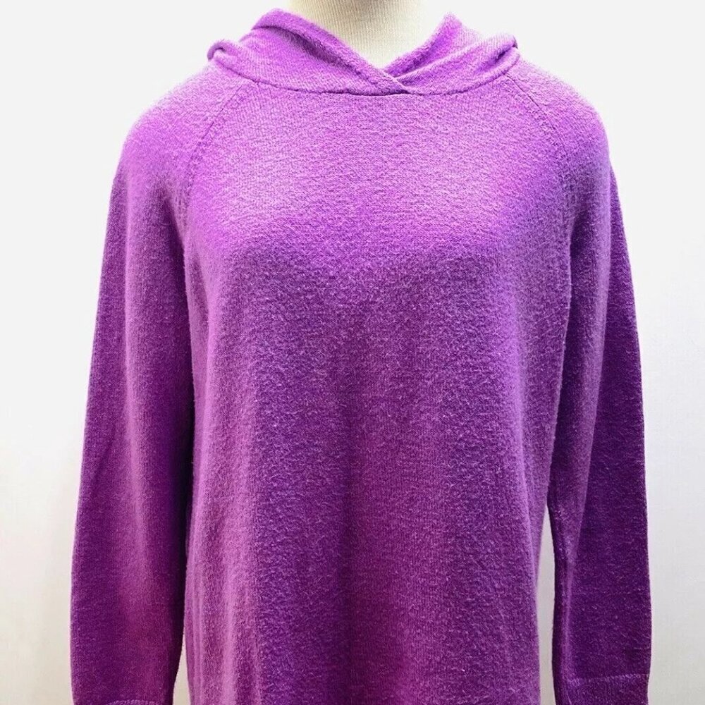 LOFT Women Long Sleeve Pullover Hooded Lounge Purple Casual Sweater Size Small